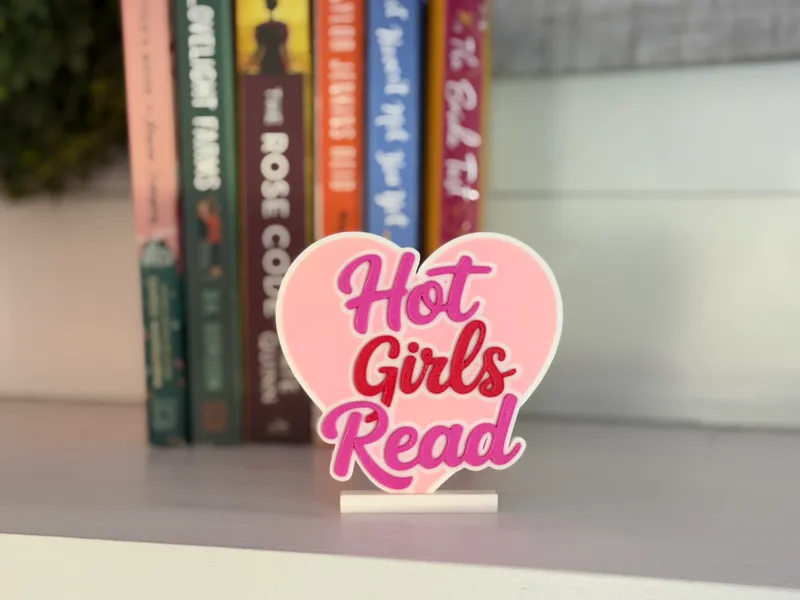 Hot Girls Read Shelf Sign | Bookish Decor File