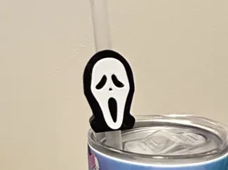 Ghost Face Straw Buddy