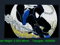Spiderman black 0.08mm layer, 100% infill