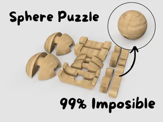 "Wooden" Sphere Puzzle Fidget - 12 pieces (Hard)
