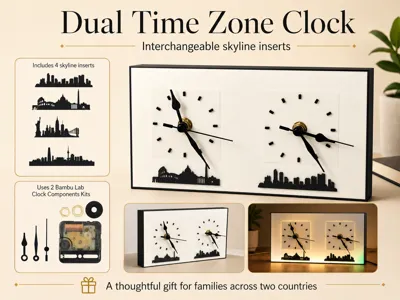 Dual clock with Rome - Denver skyline
