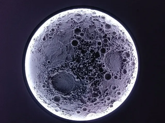 Large Illuminated Lunar Wall Lamp — Version 1
