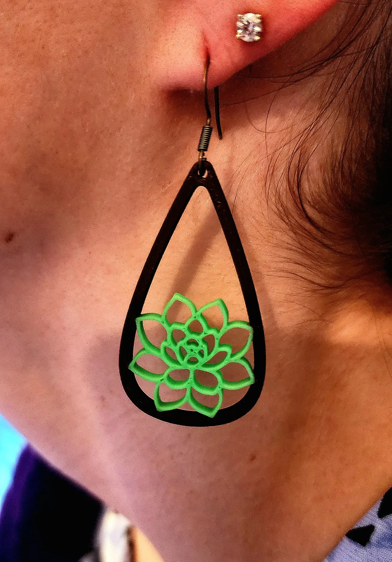 Teardrop Succulent Earrings view 4
