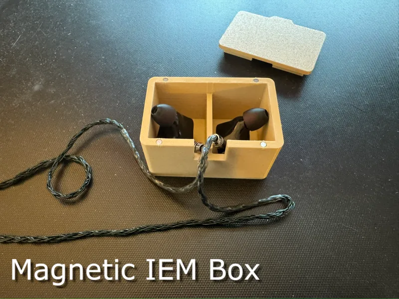 Parametric IEM Cradle - Magnetic Lid + Cable Slot