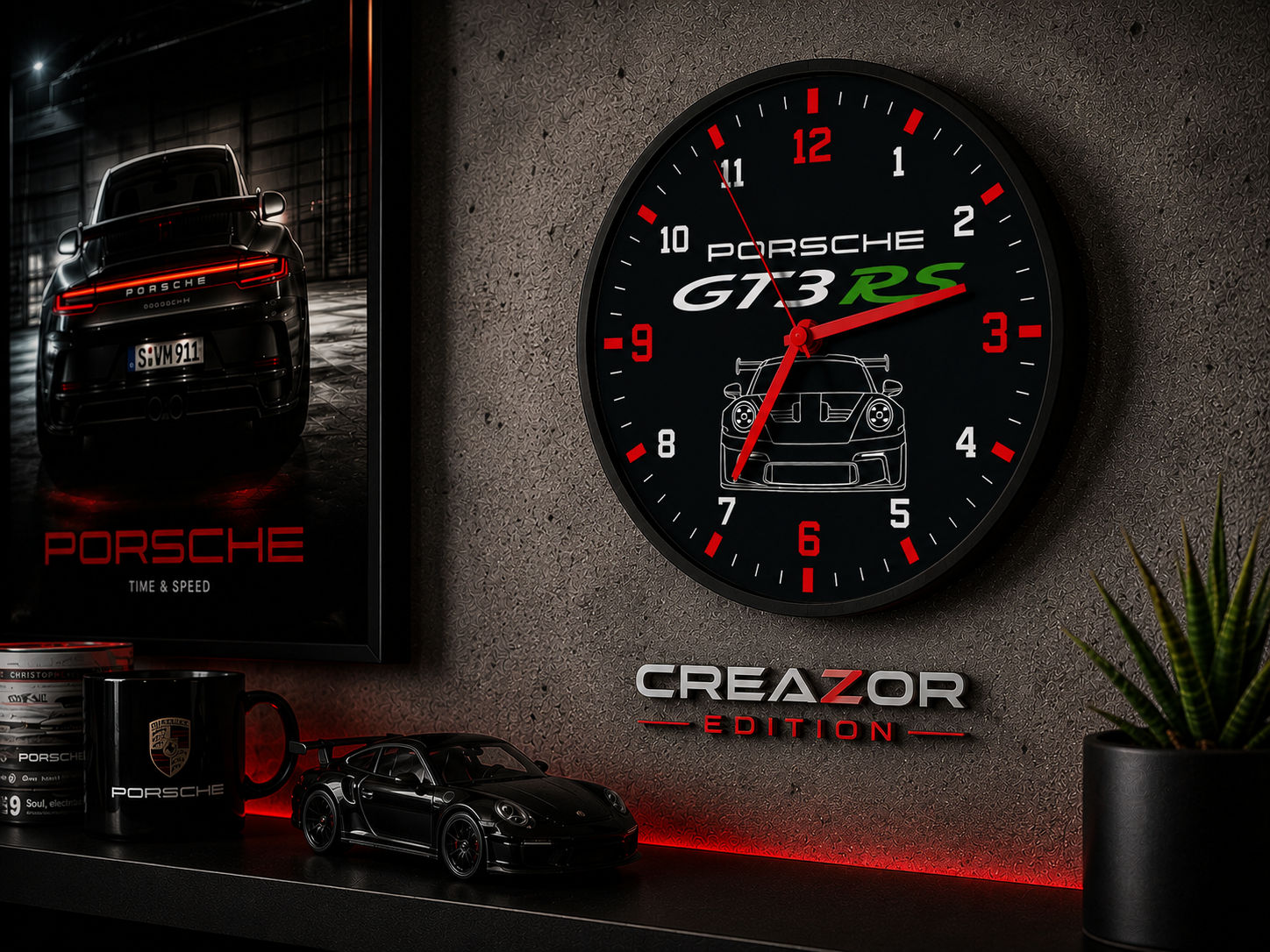 Horloge Murale Modulaire – Porsche GT3 RS 