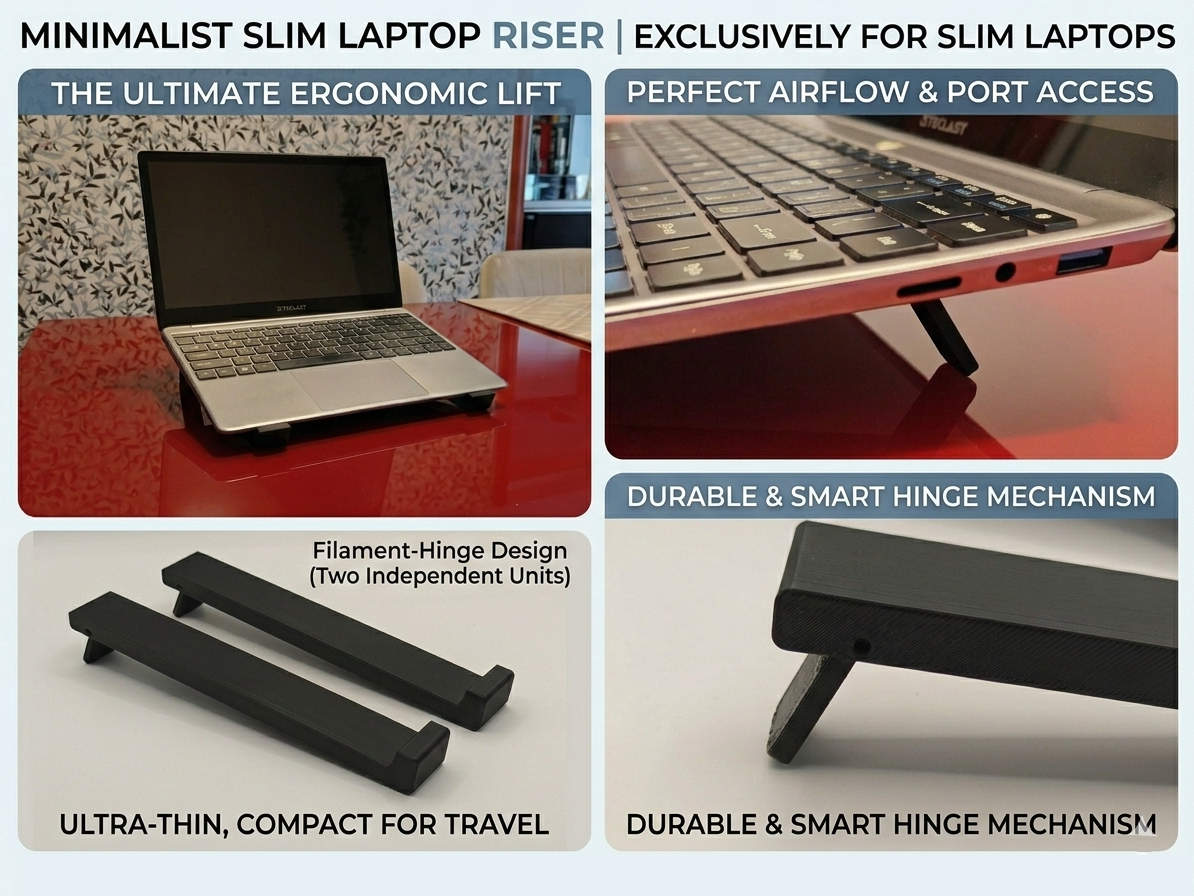 Minimalist Slim Laptop Riser | Portable & Foldable