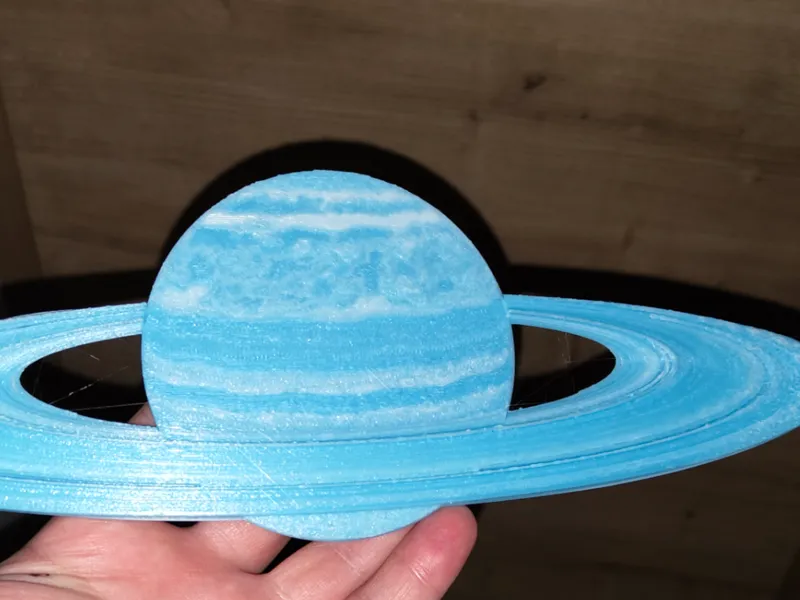 Planet Saturn Glow  3d litophane sticker AMS