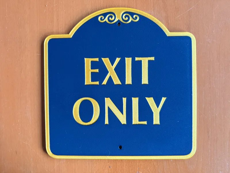 Decorative Exit Only Sign
