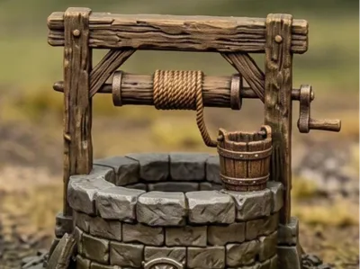 Medieval Stone Well -  Fantasy Scatter Terrain 
