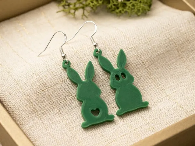 Bunnies Easter Earrings - quick print 5 minutes