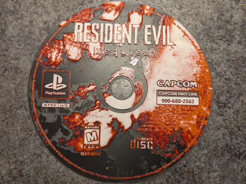 Resident Evil 9: Requiem - PS1 Disc (HueForge)