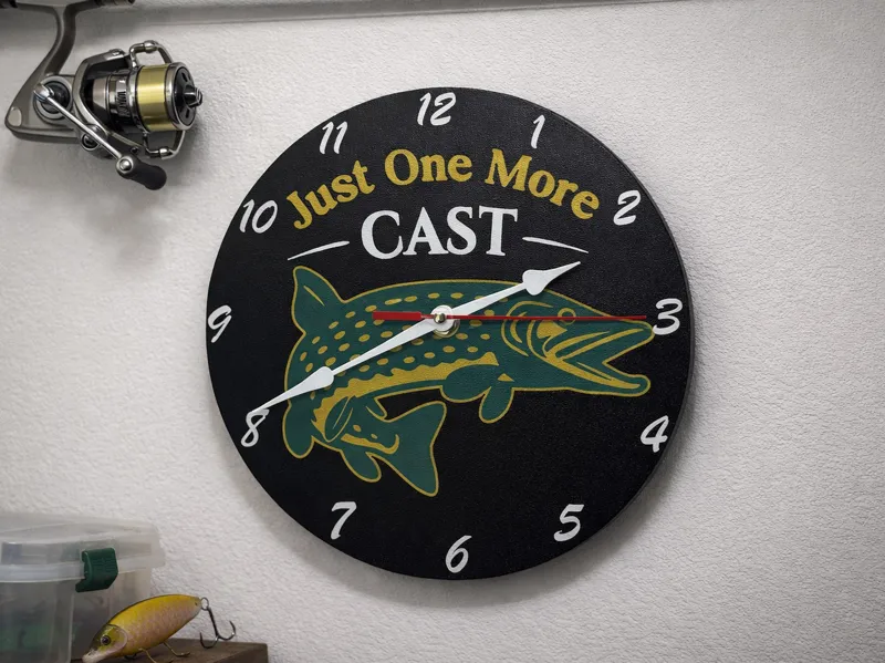Fishing Wall Clock – “Just One More Cast” 