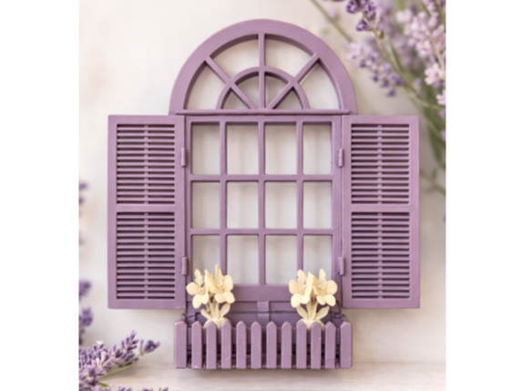 Romantic Lavender Dollhouse Window