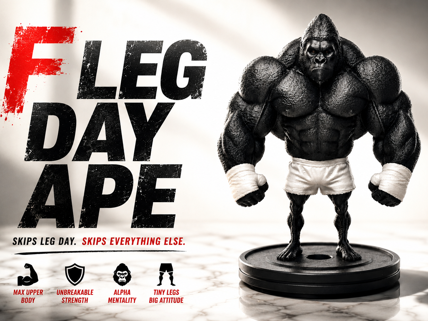 Leg Day Ape – Super Buff Gorilla Figure