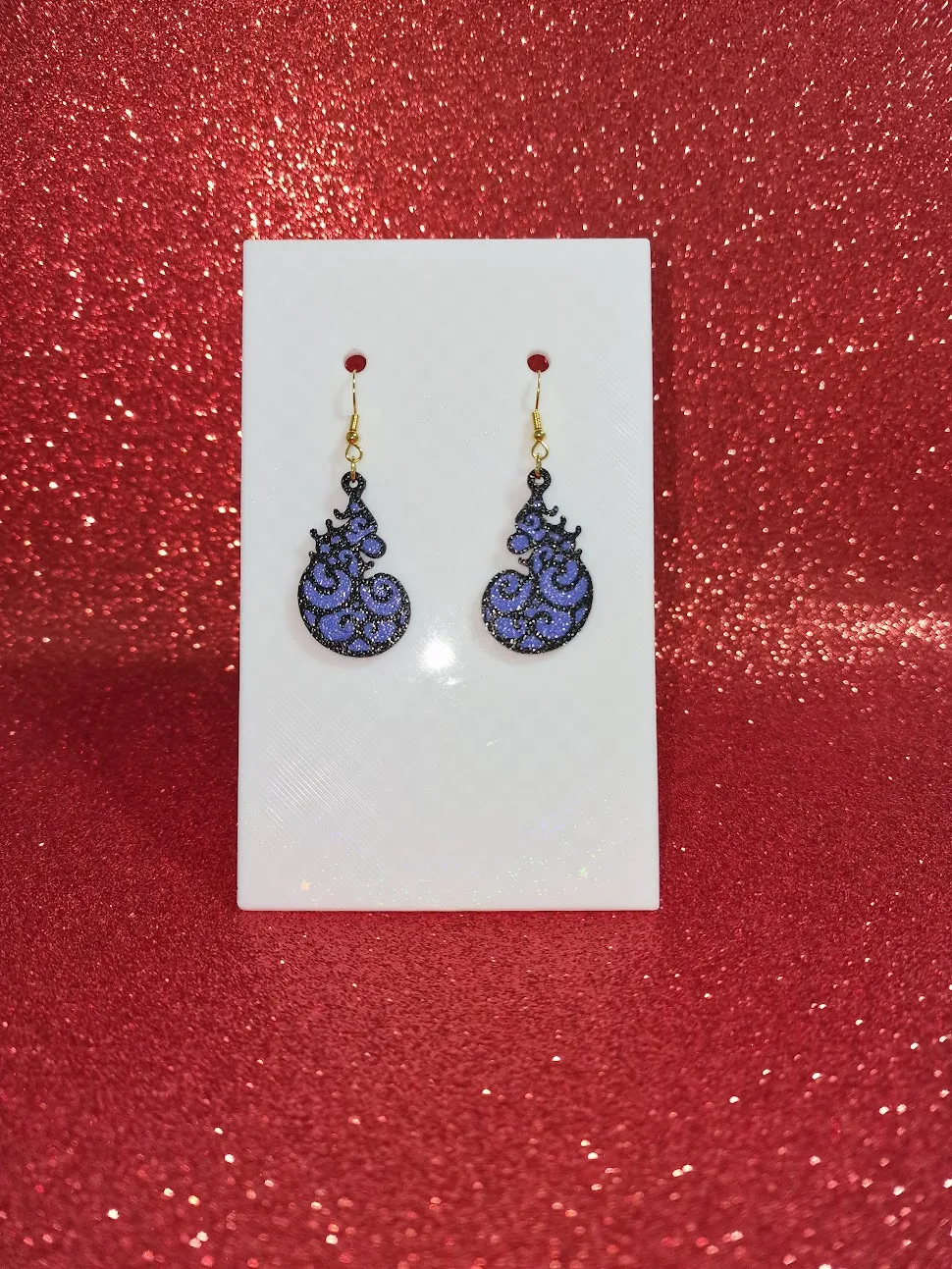 Abstract drop earrings view 2