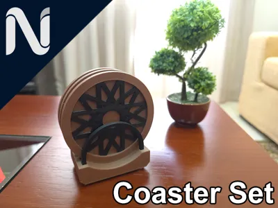 Stylish Coaster Set with 3 coasters.