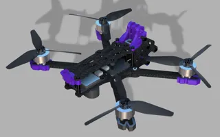 DarwinFPV BabyApe II ჩარჩოსა და აქსესუარების 3D მოდელი thumbnail 3