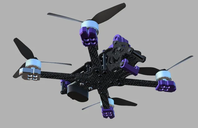 DarwinFPV BabyApe II ჩარჩოსა და აქსესუარების 3D მოდელი