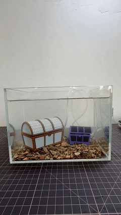 气动开盖宝箱鱼缸增氧水妖精
