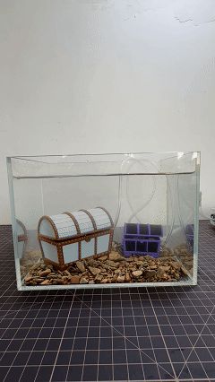 气动开盖宝箱鱼缸增氧水妖精
