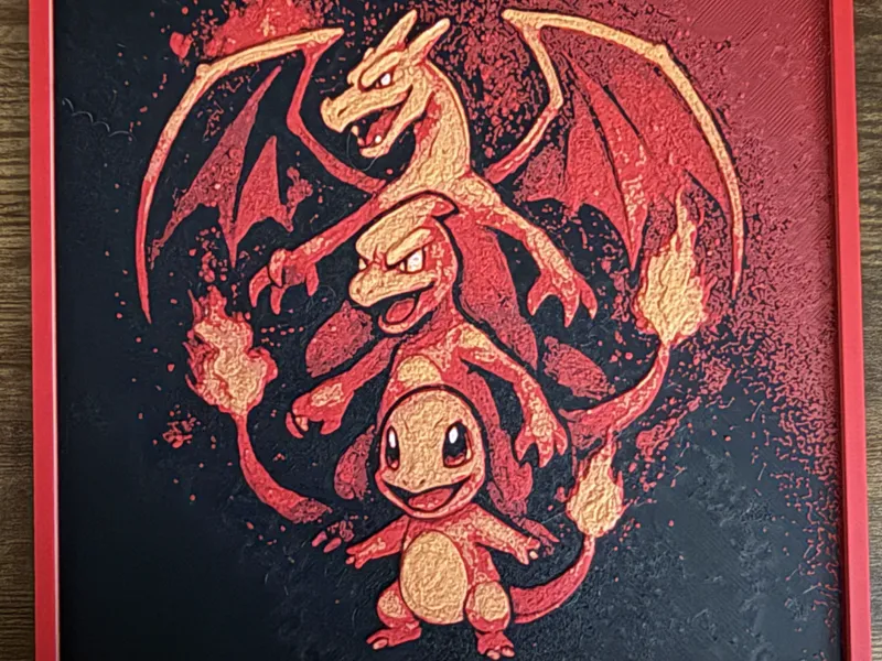 Charmander Evolution_HueForge_170x170mm