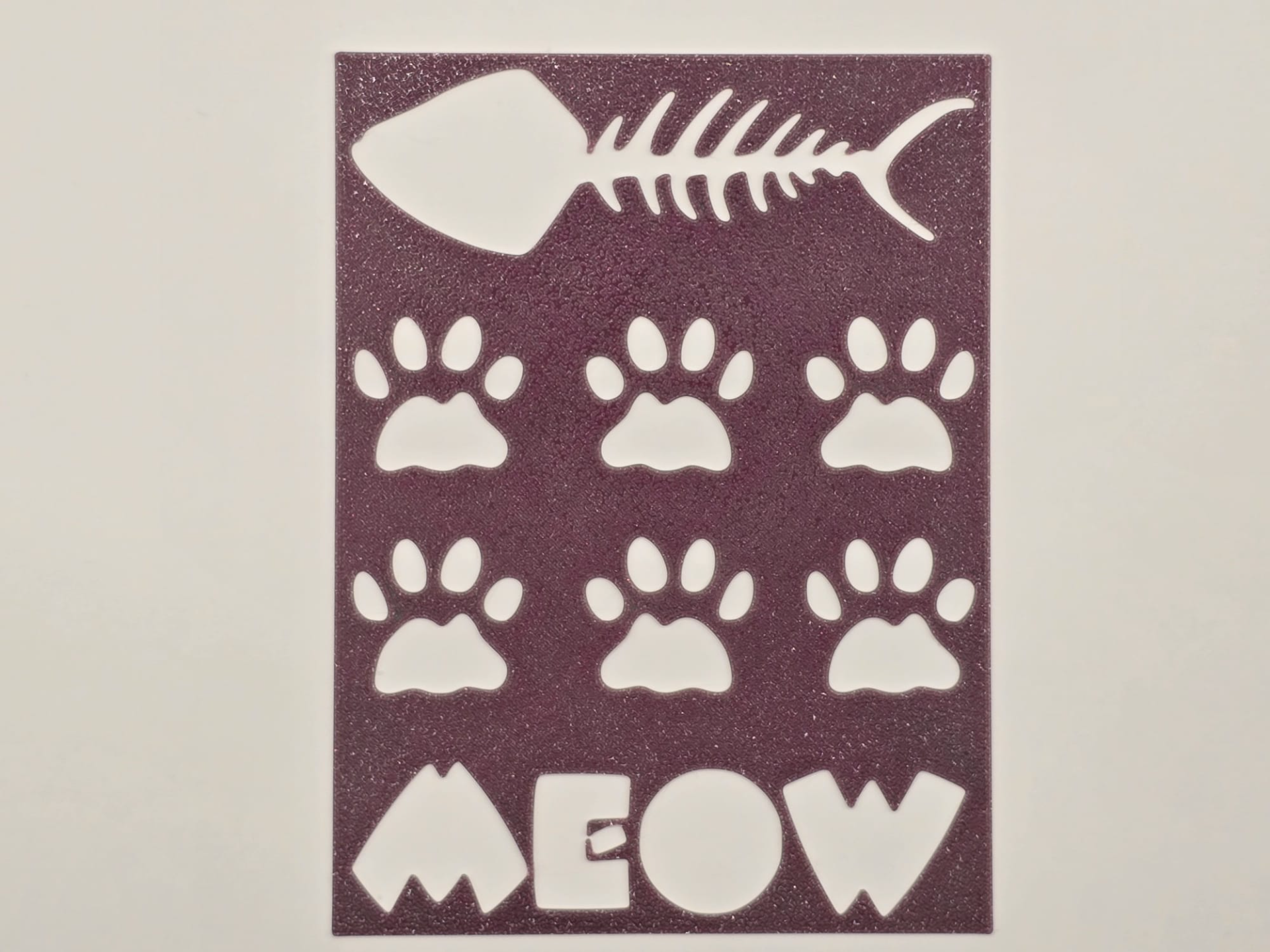 Cat Meow Fish Stencil Template