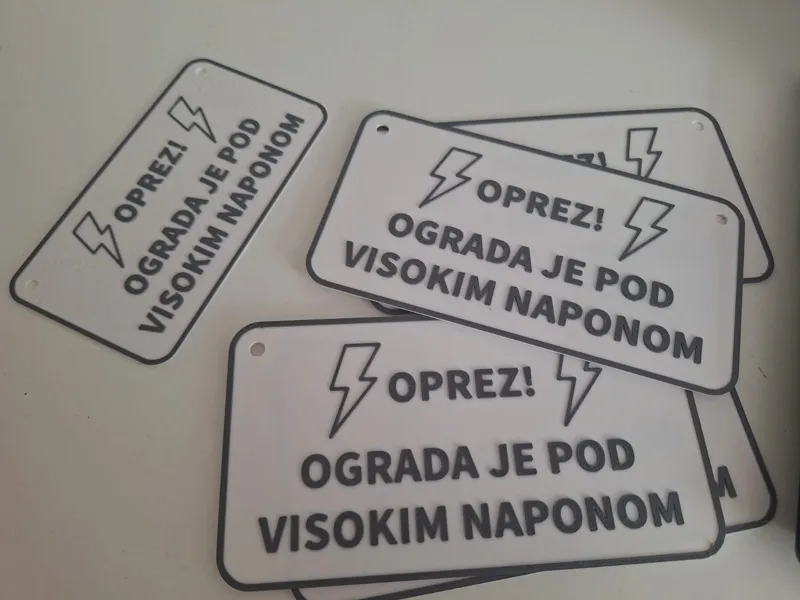 High voltage warning sign
