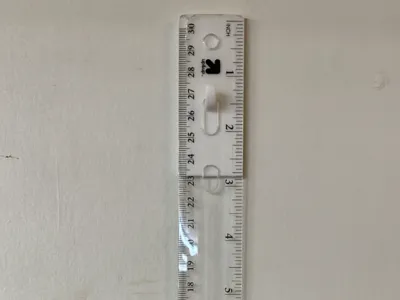 Simple Command Strip Plastic Ruler Holder