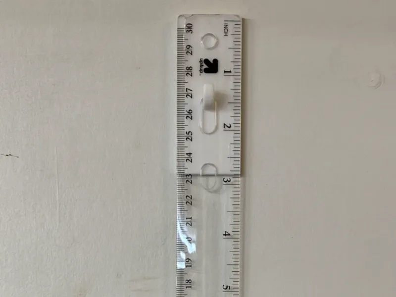 Simple Command Strip Plastic Ruler Holder