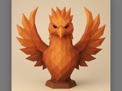 Low-Poly Phoenix Bust