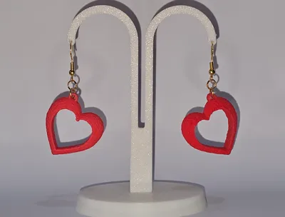 Heart shaped Earrings 3D fuzzy skin!