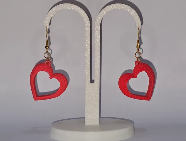 Heart shaped Earrings 3D fuzzy skin!