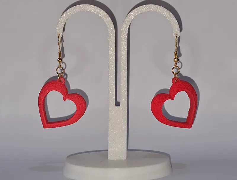 Heart shaped Earrings 3D fuzzy skin!