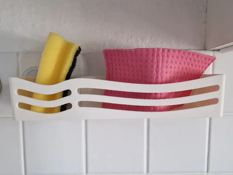 Kitchen Suction Mount Sponge + Cloth Holder