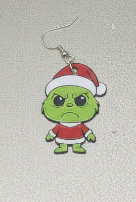 Baby grinch earrings view 3