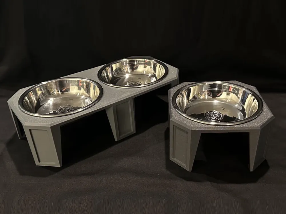 Stylish Pet Food & Water Dish Risers - 2 Styles - Free 3D Print Model ...