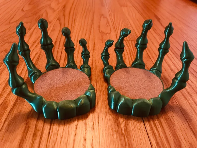 Scary Skeleton Hand Cork Coaster