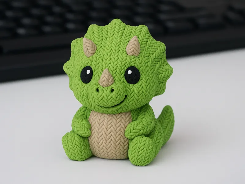 Knitted Triceratops