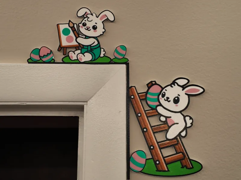 Easter Bunny Door Trim Decoration