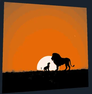 Lion Sunset Hueforge