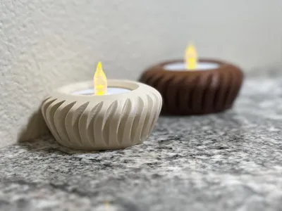LED Tealight Candle Holder - Twisted Design