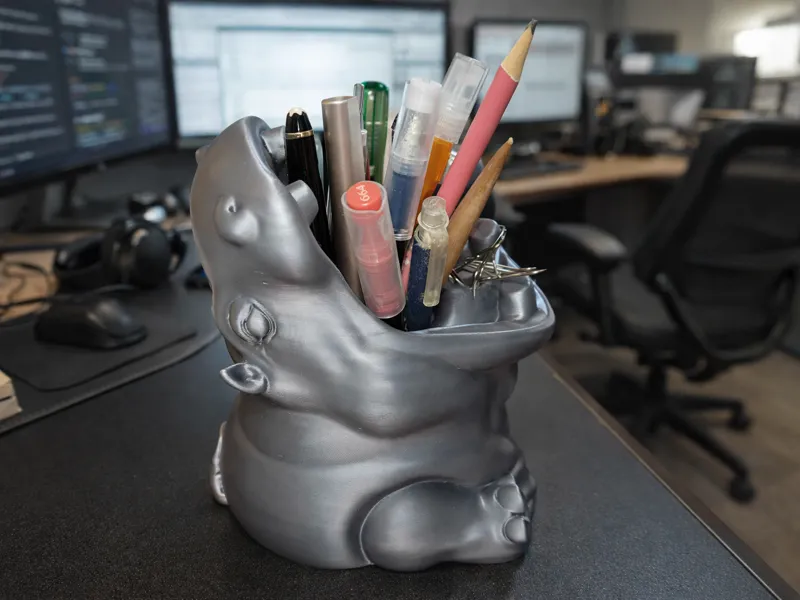 hippo pen holder, office desk organizer