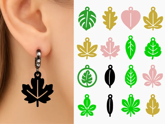 Leaf Earrings Set