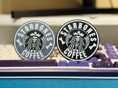 Starbones Coffee Starbucks-Inspired Relief Coaster