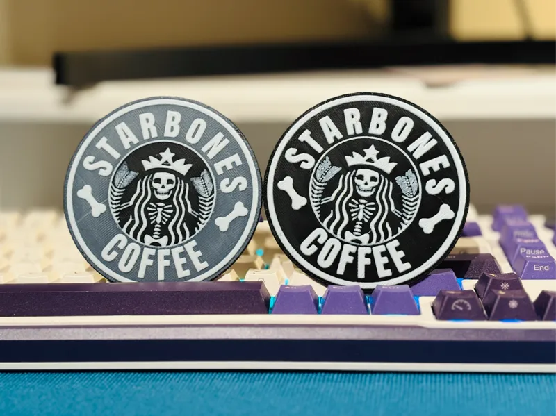 Starbones Coffee Starbucks-Inspired Relief Coaster