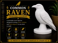 Common Raven Figurine - 0.20 mm PLA
