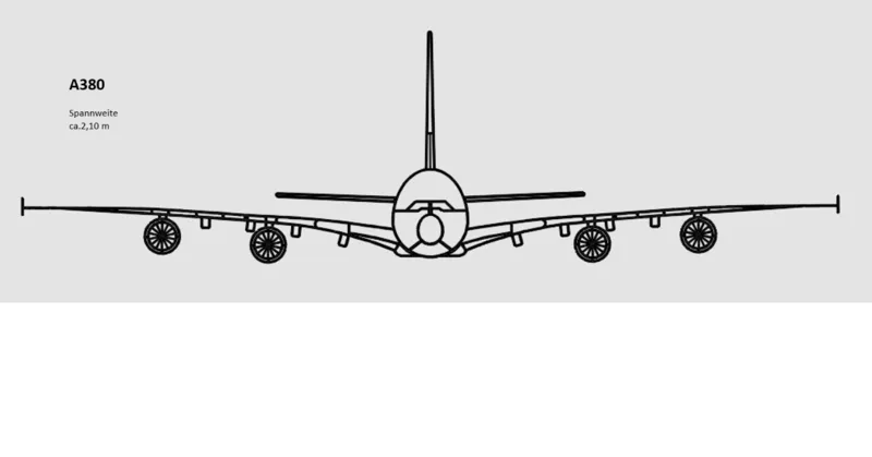 A380 Wanddeko ca. 230 cm