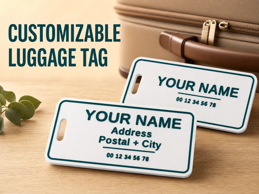 Llavero: Customizable Luggage Tag – 3 Lines & Phone Number. Referencia del modelo original.