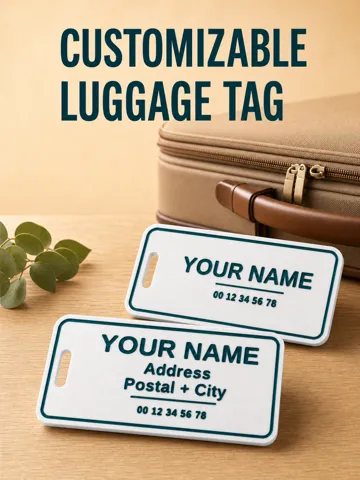 Llavero: Customizable Luggage Tag – 3 Lines & Phone Number — vista de referencia 2