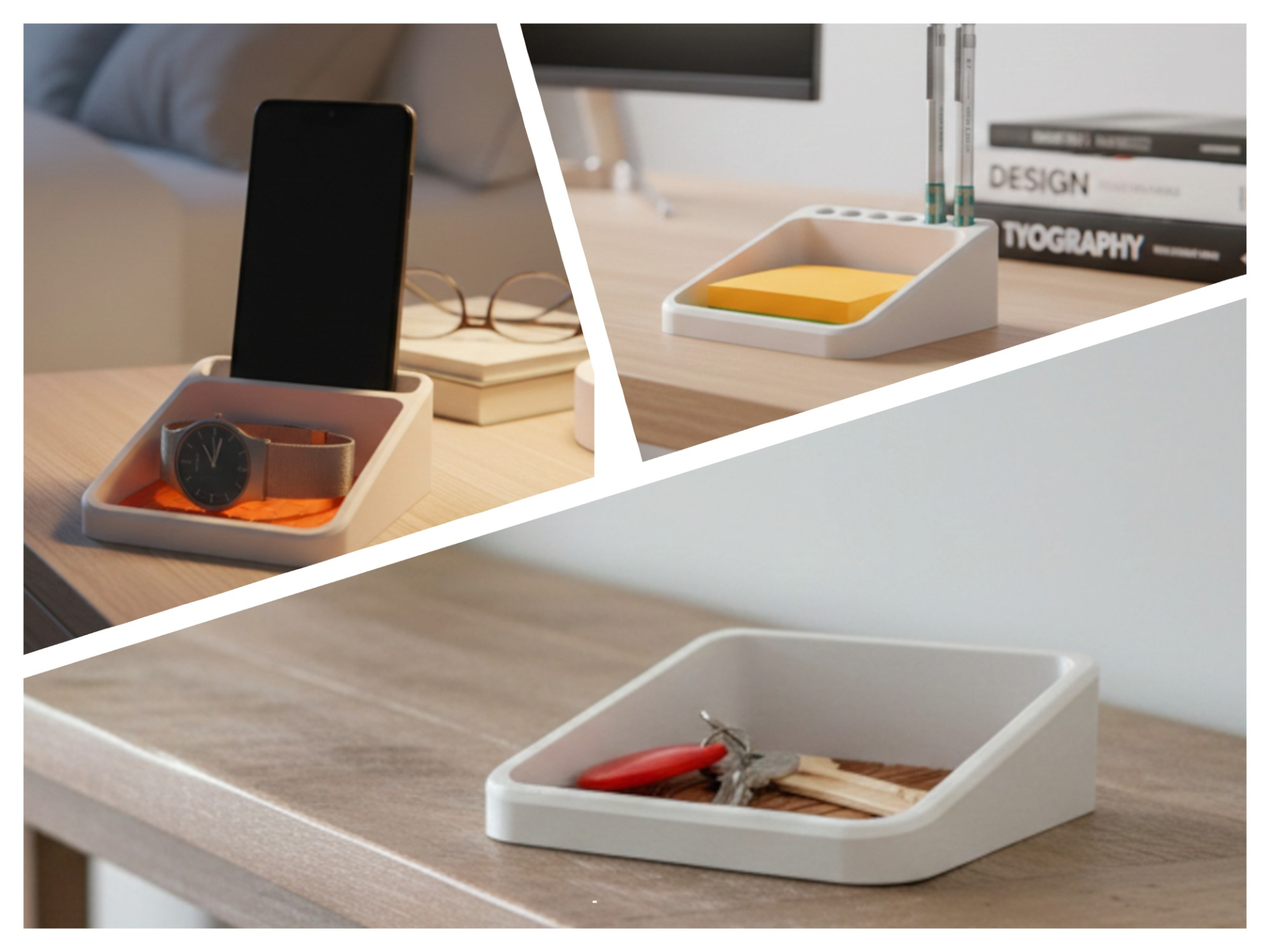 Set of 3 customizable multipurpose trays